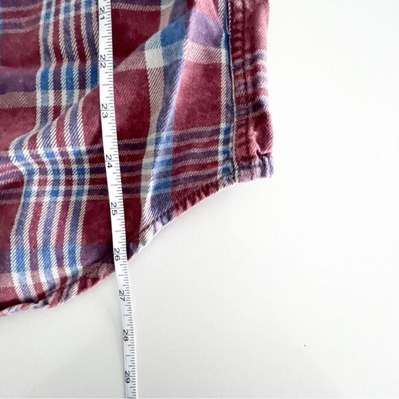 Quiksilver Modern Shirt Plaid  Red Blue Button Up Men's M - Picture 6 of 10